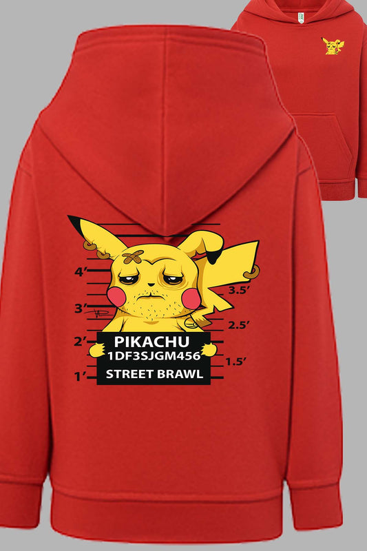 COULEUR:Rouge|Sweat Capuche Garçon | Accusé pikachu Rouge