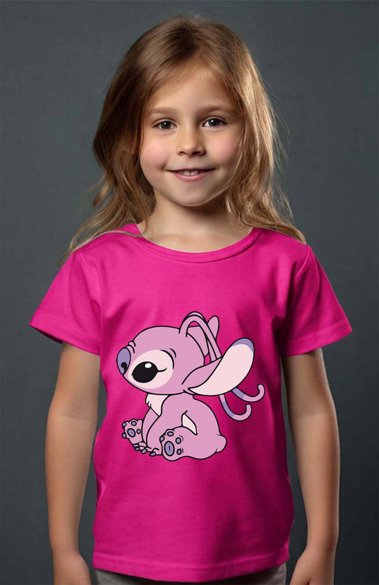 COULEUR:Fuchsia|T-shirt Fille | Angel 2 Fuchsia