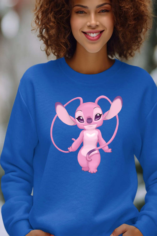 COULEUR:Bleu Roi|Sweat Col Rond Femme | Angel Play Bleu Roi