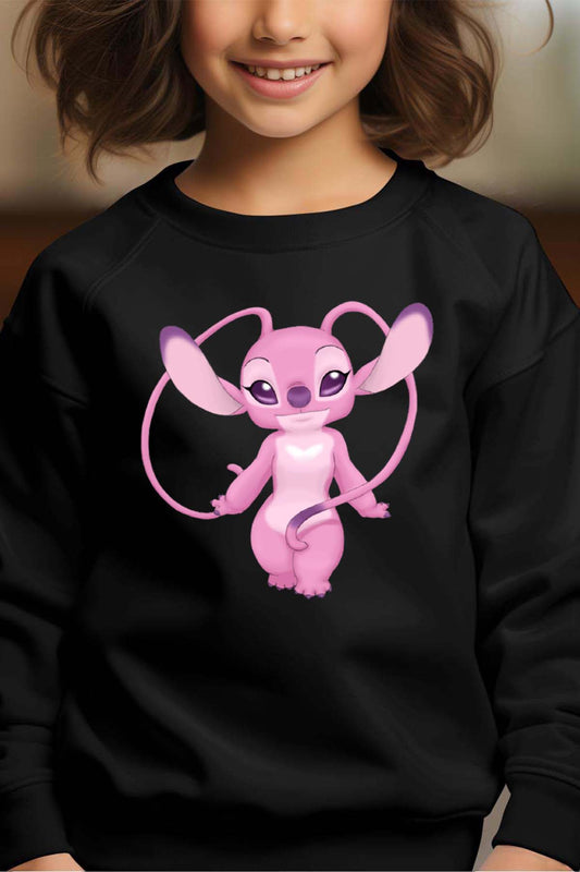 COULEUR:Noir|Sweat Col Rond Fille | Angel Play Noir