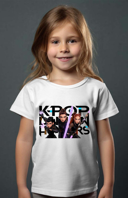 T-shirt Fille Attack Kpop Blanc