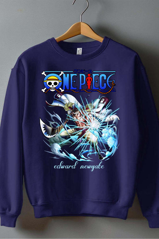 COULEUR:Marine|Sweat Col Rond Garçon | Attack One Piece 03 Marine