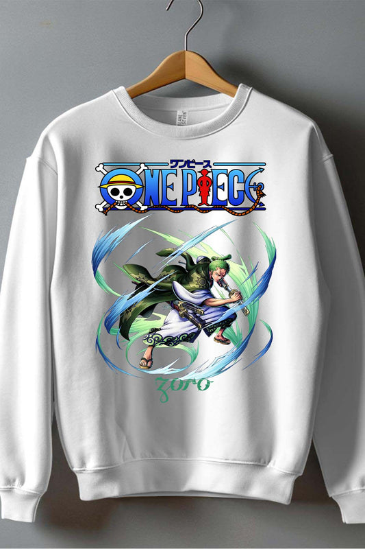 COULEUR:Blanc|Sweat Col Rond Garçon | Attack One Piece 05 Blanc