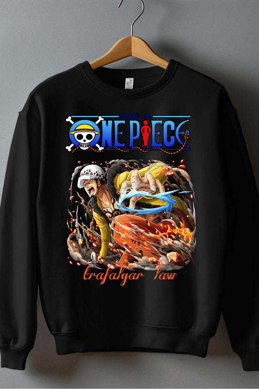 COULEUR:Noir|Sweat Col Rond Garçon | Attack One Piece 07 Noir
