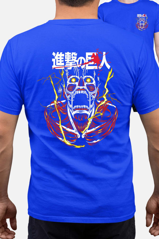 COULEUR:Bleu Roi|T-shirt Homme | Attaques des Titans 11 Bleu Roi