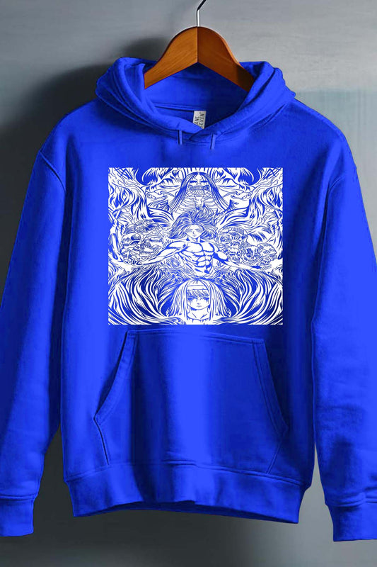 COULEUR:Bleu Roi|Sweat Capuche Garçon | Attaques des Titans 12 Bleu Roi