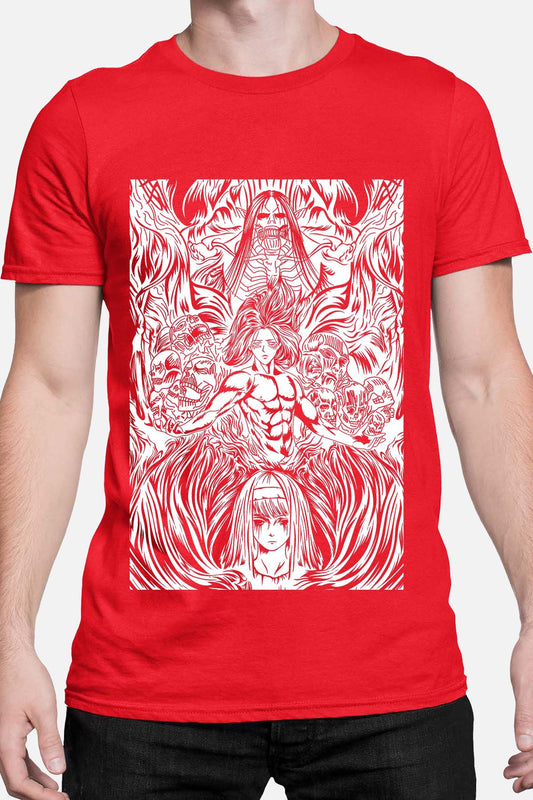 COULEUR:Rouge|T-shirt Homme | Attaques des Titans 12 Rouge