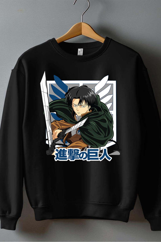 COULEUR:Noir|Sweat Col Rond Garçon | Attaques des Titans 15 Noir