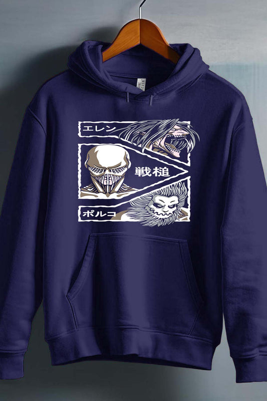 COULEUR:Marine|Sweat Capuche Homme | Attaques des Titans 18 Marine