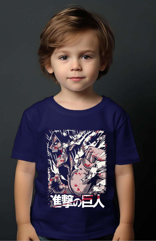 COULEUR:Marine|T-shirt Garçon | Attaques des Titans 19 Marine