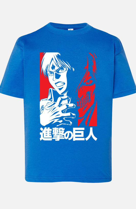 COULEUR:Bleu Roi|T-shirt Garçon | Attaques des Titans 1 Bleu Roi