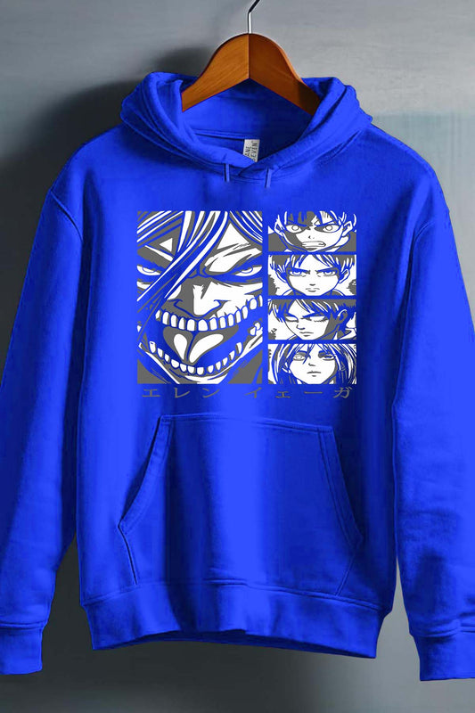 COULEUR:Bleu Roi|Sweat Capuche Garçon | Attaques des Titans 24 Bleu Roi