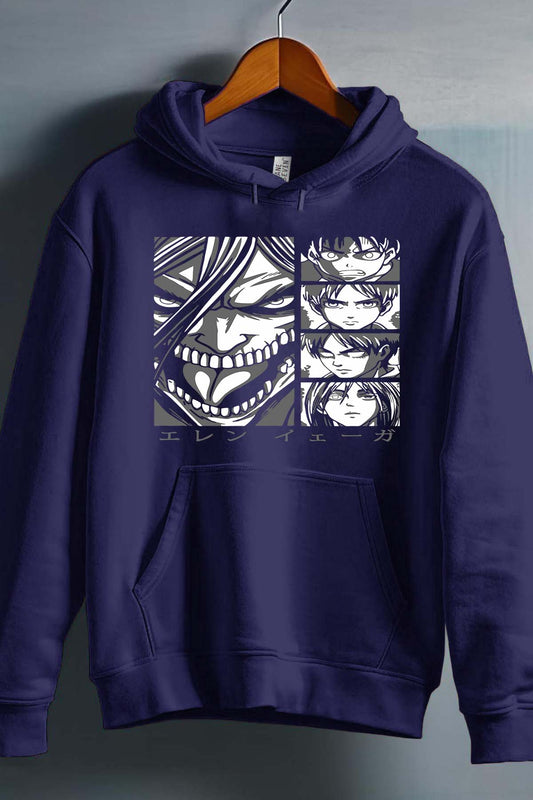 COULEUR:Marine|Sweat Capuche Homme | Attaques des Titans 24 Marine