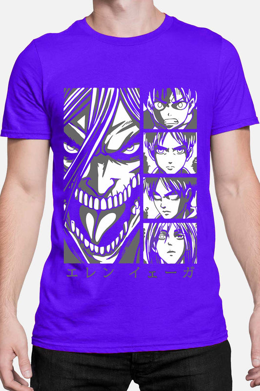 COULEUR:Bleu Roi|T-shirt Homme | Attaques des Titans 24 Bleu Roi