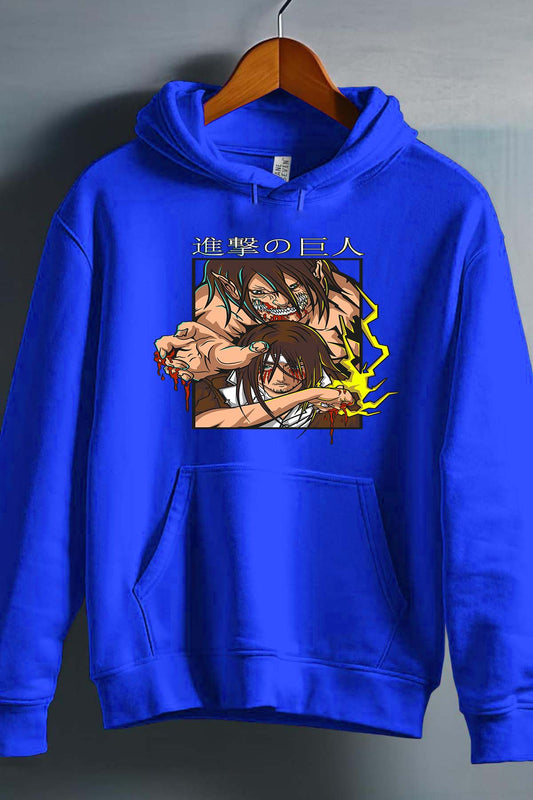 COULEUR:Bleu Roi|Sweat Capuche Homme | Attaques des Titans 2 Bleu Roi