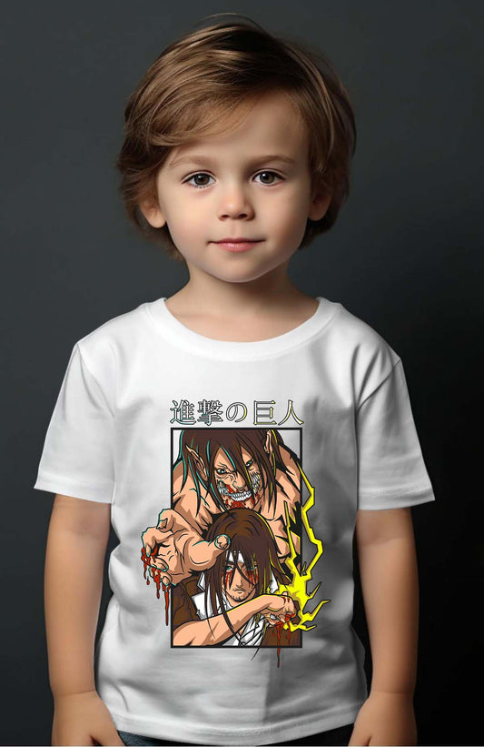 COULEUR:Blanc|T-shirt Garçon | Attaques des Titans 2 Blanc