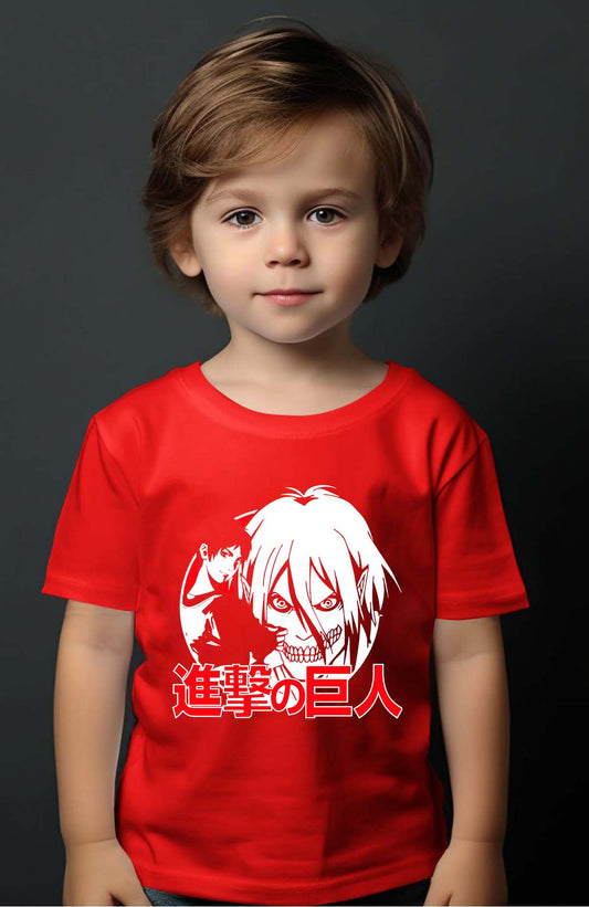 COULEUR:Rouge|T-shirt Garçon | Attaques des Titans 3 Rouge