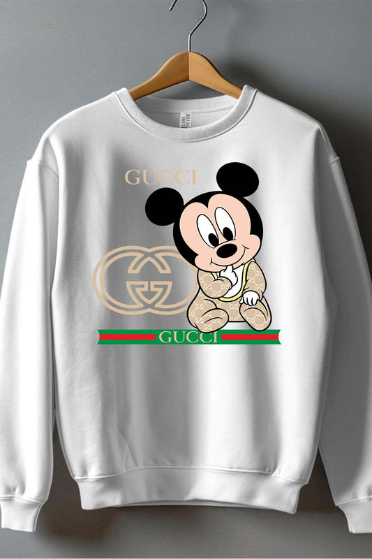 COULEUR:Blanc|Sweat Col Rond Garçon | BB Mickey Gucci Adorable Blanc
