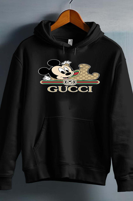 COULEUR:Noir|Sweat Capuche Fille | BB Mickey Gucci Allongé Noir