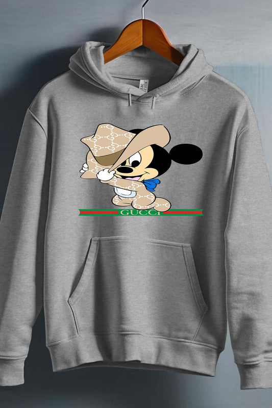 COULEUR:Gris|Sweat Capuche Garçon | BB Mickey Gucci Chapeau Gris