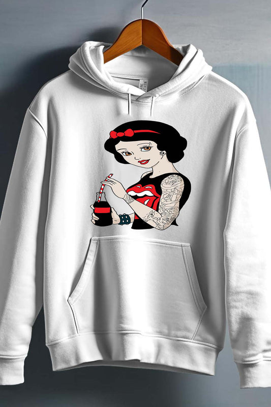 COULEUR:Blanc|Sweat Capuche Fille | B neige cola Blanc