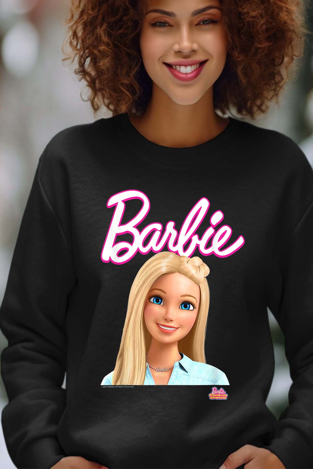 COULEUR:Noir|Sweat Col Rond Femme | Barbie dolls Noir