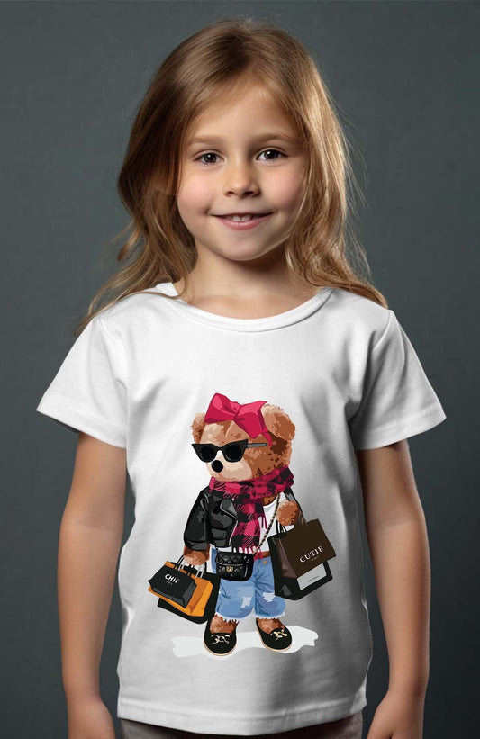 COULEUR:Blanc|T-shirt Fille | Bear Addict Blanc