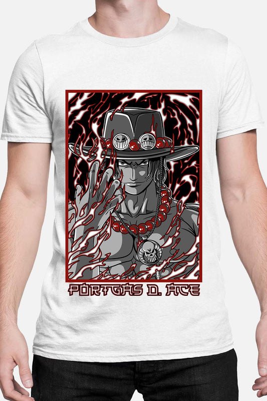 COULEUR:Blanc|T-shirt Homme | Blood Portgas D. ACE Blanc