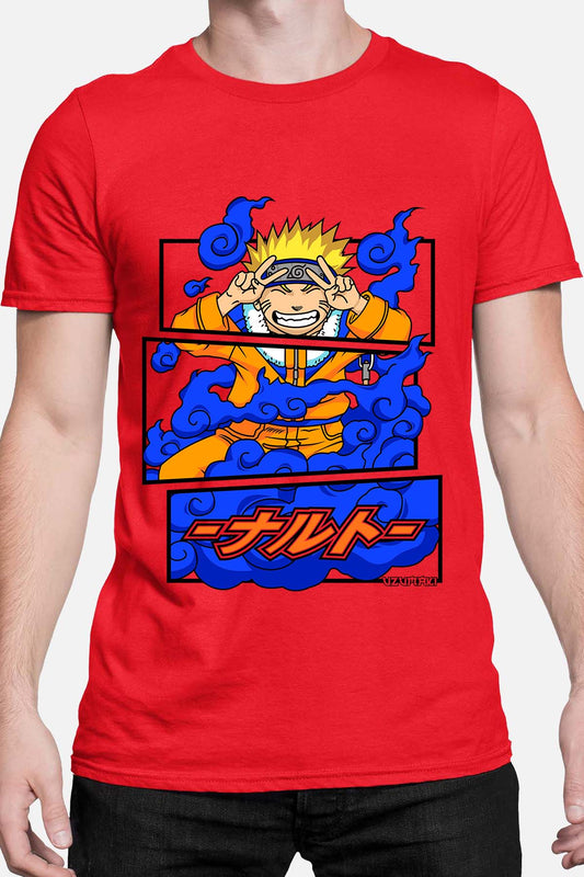 COULEUR:Rouge|T-shirt Homme | Cadre naruto uzumaki 01A Rouge
