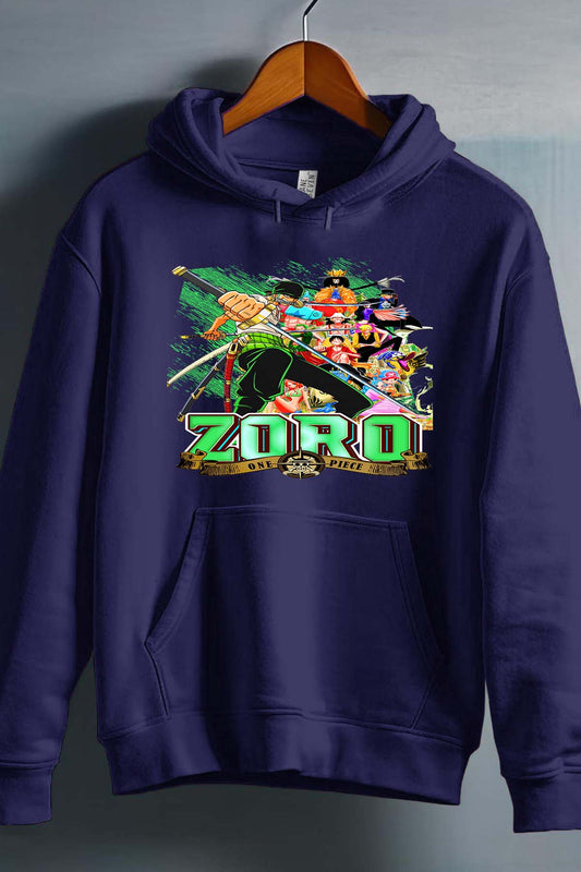 COULEUR:Marine|Sweat Capuche Homme | Card ZORO 02 Marine