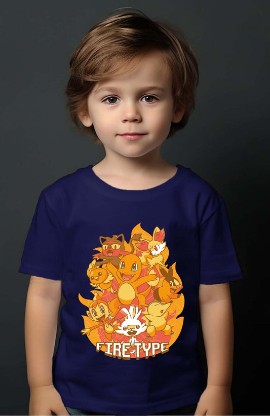 COULEUR:Marine|T-shirt Garçon | Charmander Team Marine
