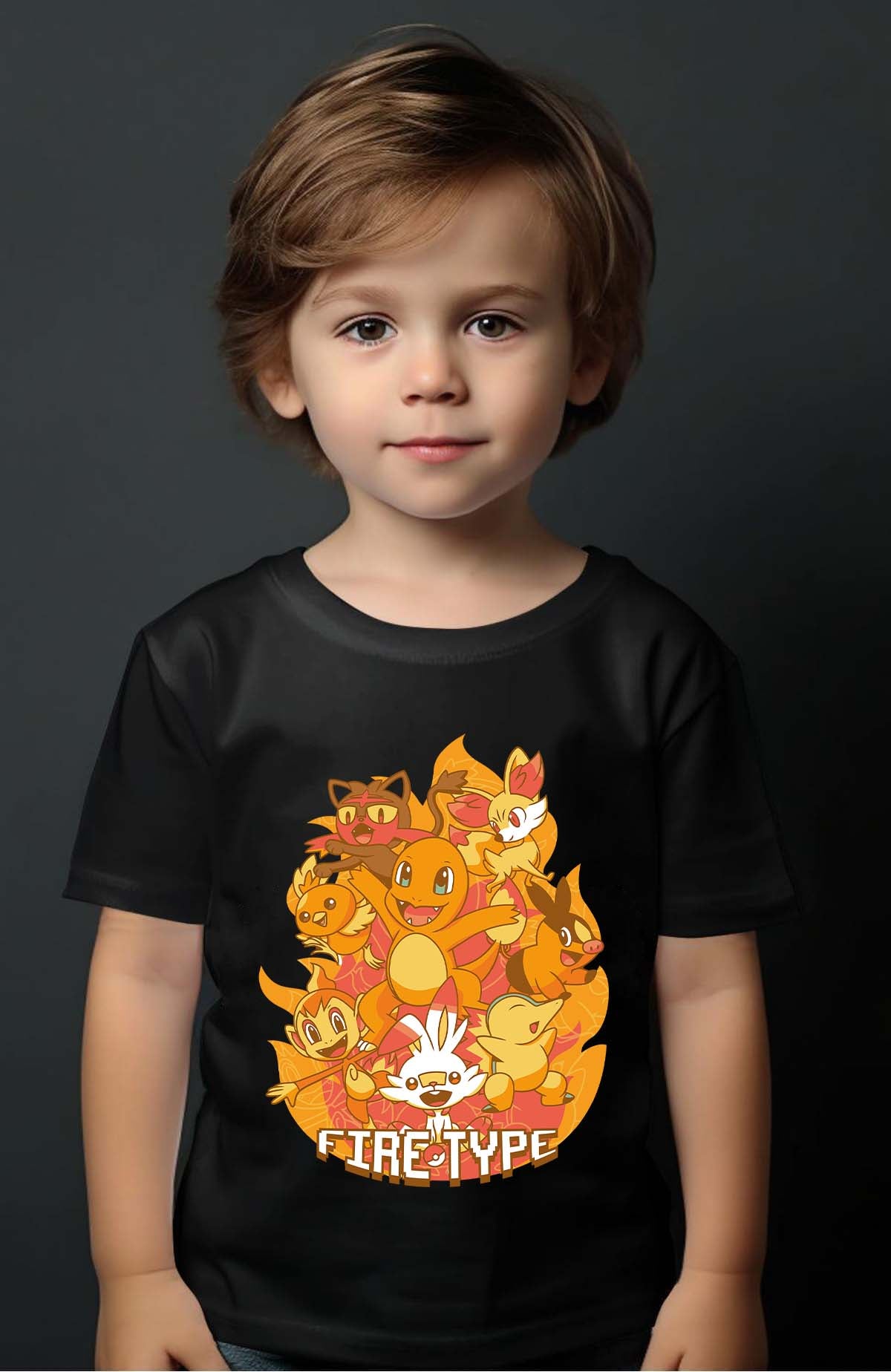 COULEUR:Noir|T-shirt Garçon | Charmander Team Noir