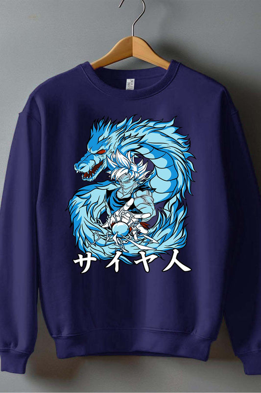 COULEUR:Marine|Sweat Col Rond Garçon | DBZ 5 Marine