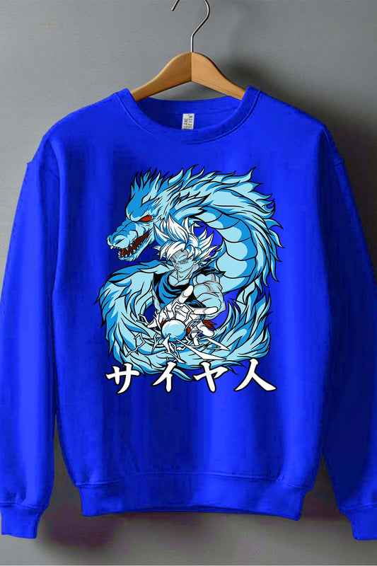 COULEUR:Bleu Roi|Sweat Col Rond Homme | DBZ 5 Bleu Roi