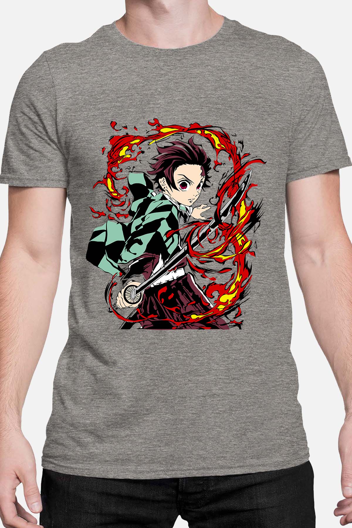 COULEUR:Gris|T-shirt Homme | DEMONS SLAYER 21 Gris