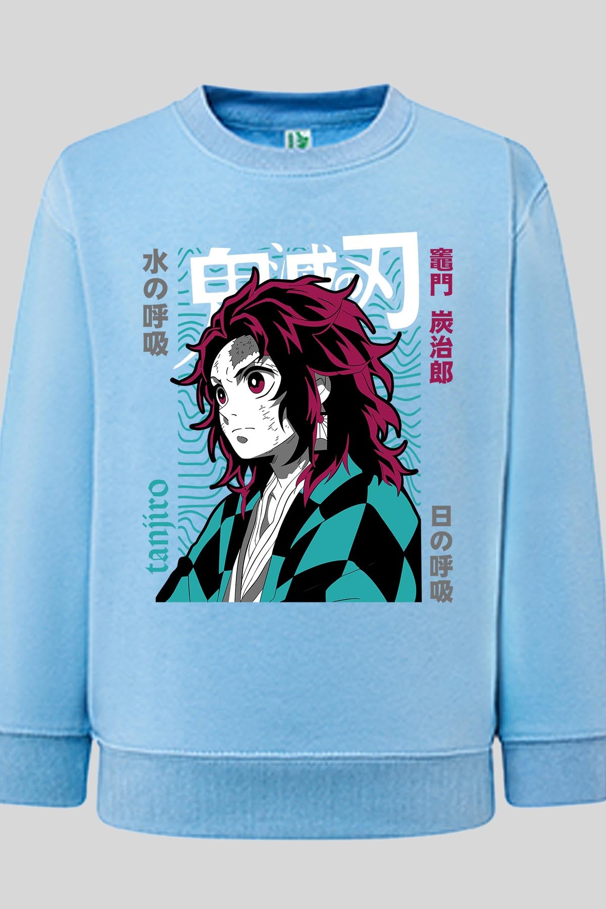 COULEUR:Bleu Ciel|Sweat Col Rond Homme | DEMONS SLAYER 37 Bleu Ciel