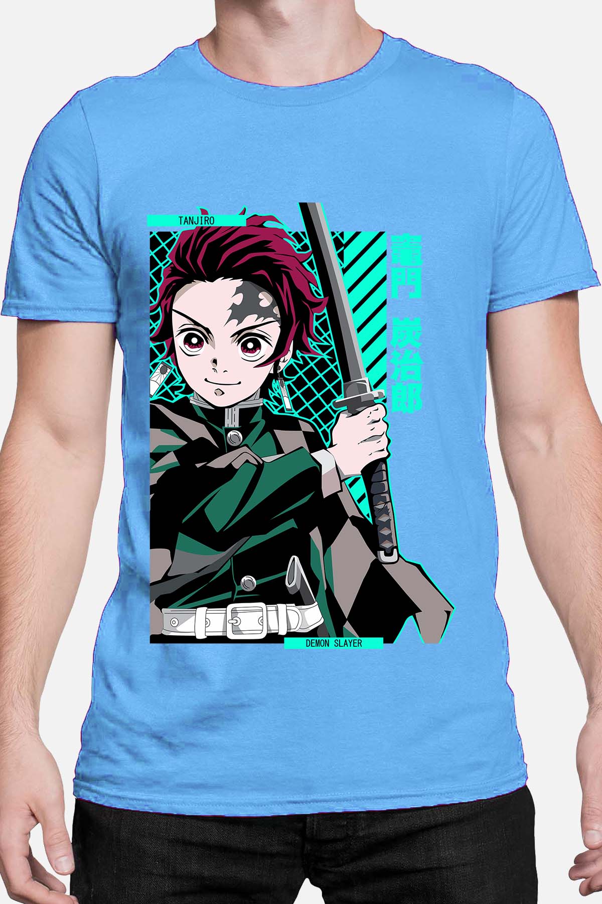 COULEUR:Bleu Ciel|T-shirt Homme | DEMONS SLAYER 43 Bleu Ciel