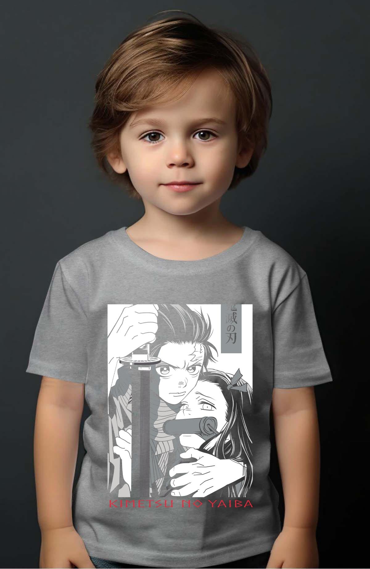 COULEUR:Gris|T-shirt Garçon | DEMONS SLAYER 50 Gris