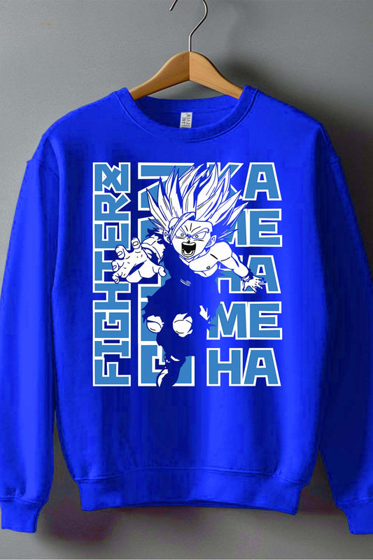 COULEUR:Bleu Roi|Sweat Col Rond Garçon | Fighterz Bleu Roi