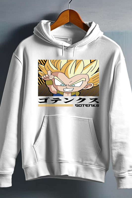 COULEUR:Blanc|Sweat Capuche Garçon | GOTENKS Chibi 01 Blanc