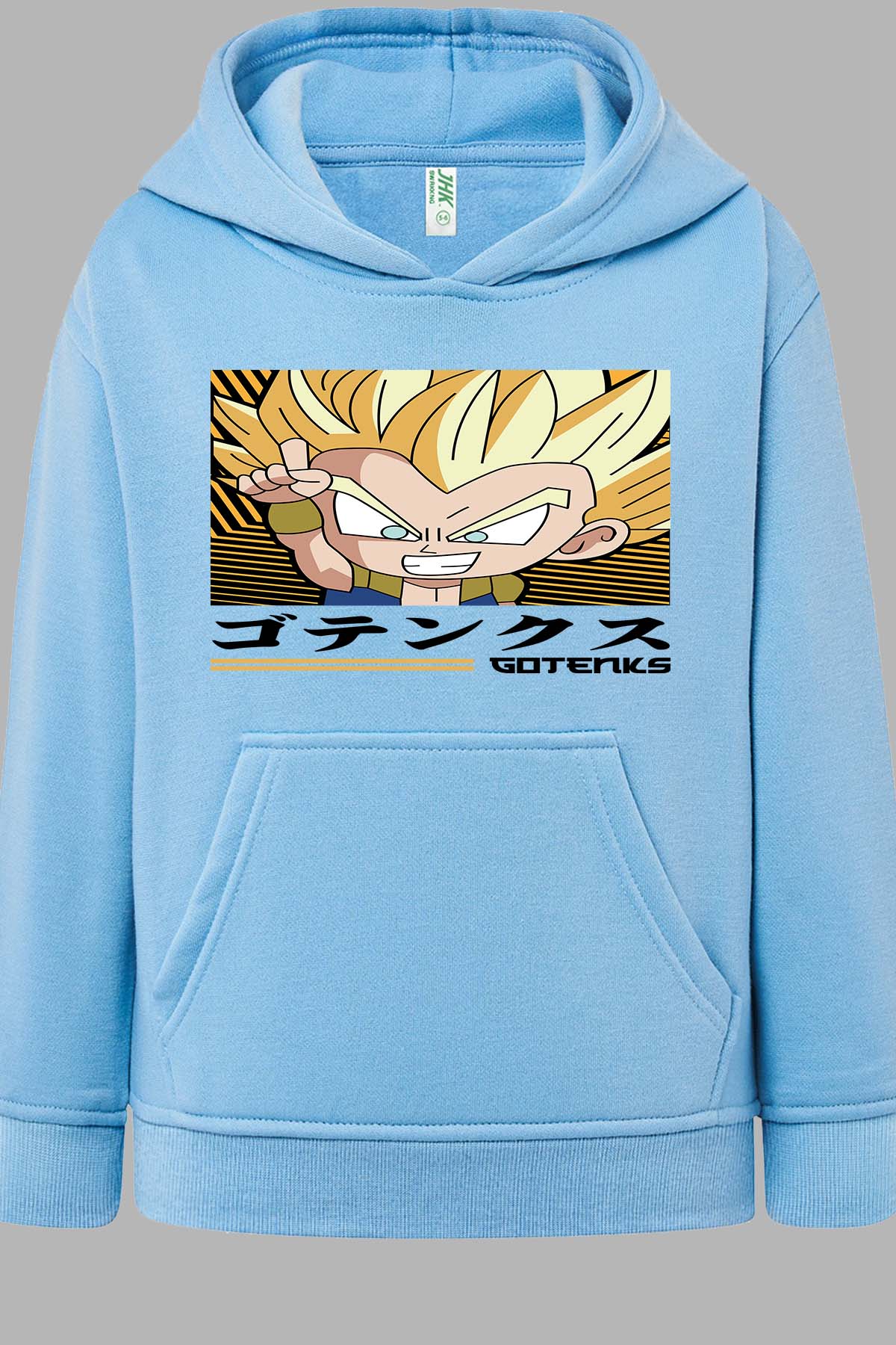 COULEUR:Bleu Ciel|Sweat Capuche Homme | GOTENKS Chibi 01 Bleu Ciel