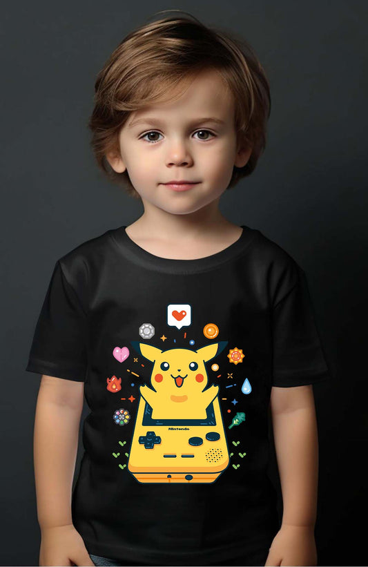 COULEUR:Noir|T-shirt Garçon | Gameboy pikachu 2 Noir