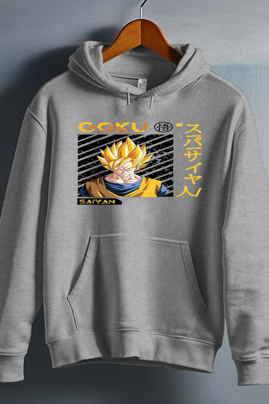 COULEUR:Gris|Sweat Capuche Garçon | Goku Sayan Gris