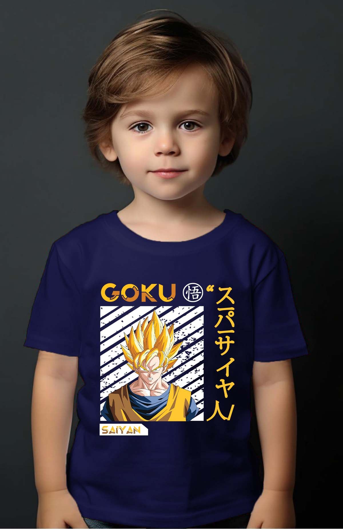 COULEUR:Marine|T-shirt Garçon | Goku Sayan Marine