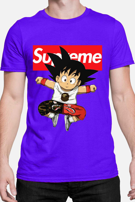 COULEUR:Bleu Roi|T-shirt Homme | Goku Sup Saut Bleu Roi
