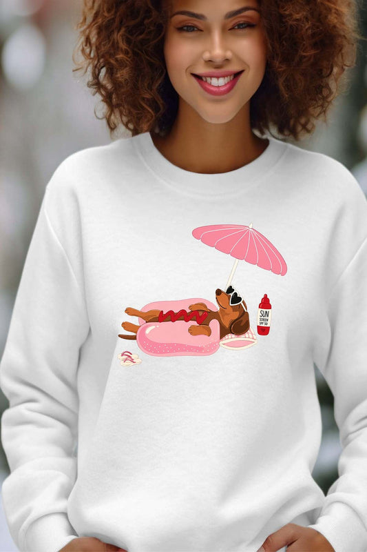 COULEUR:Blanc|Sweat Col Rond Femme | Happy weekend Blanc