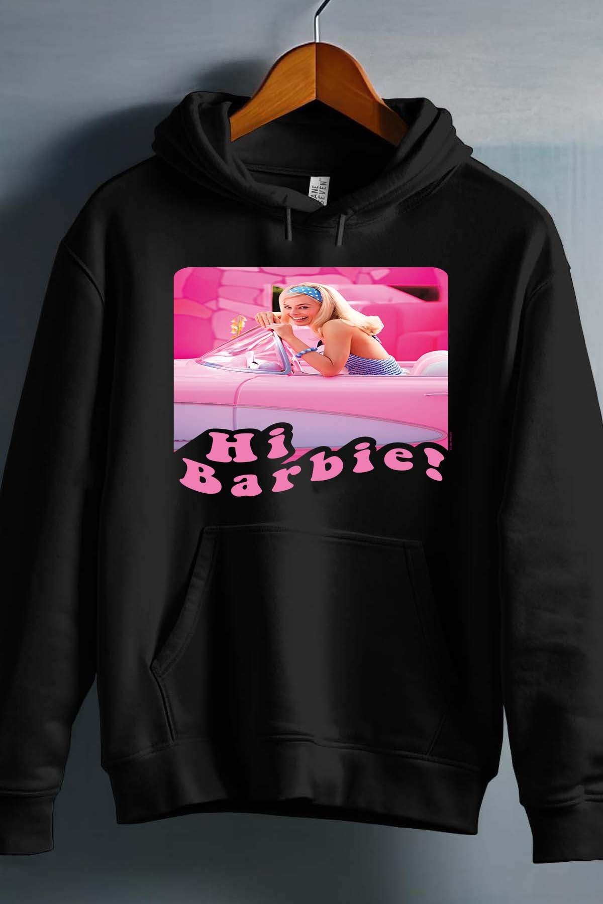 COULEUR:Noir|Sweat Capuche Fille | Hi Barbie Noir