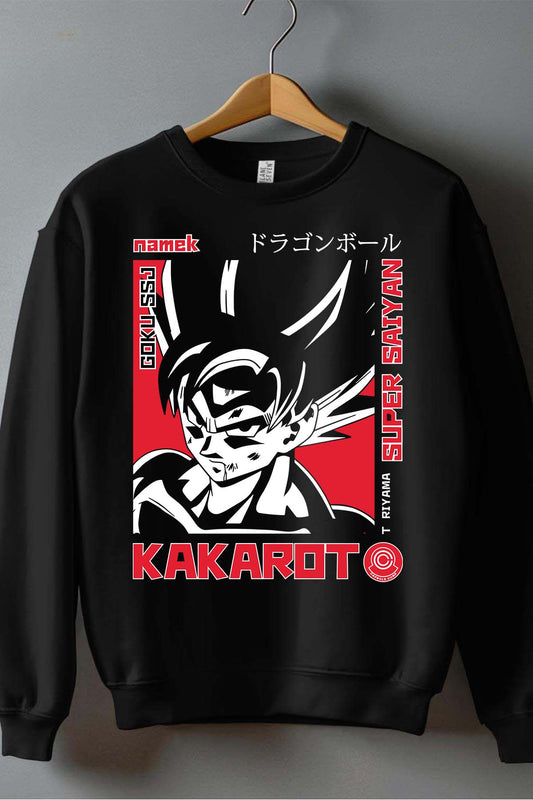 COULEUR:Noir|Sweat Col Rond Homme | Kakarot Super Noir