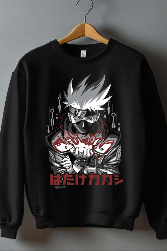 COULEUR:Noir|Sweat Col Rond Garçon | Kakashi Hatake 1 Noir