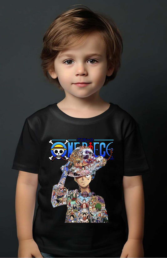COULEUR:Noir|T-shirt Garçon | Luffy Multi incrustation Noir
